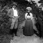 Photo from the Alaska State Library historical collection
In Kenai, circa 1903, this trio was photographed on a well-used trail. Pictured are George S. Mearns, future Kenai postmaster; Kate R. Gompertz, Kenai resident; Hans P. Nielsen, superintendent of Kenais agricultural experiment station.