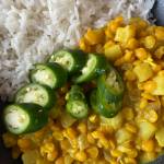 This yellow split pea curry is mild and rich with coconut milk and spices, and makes a complete meal when paired with steamed rice. Photo by Tressa Dale/Peninsula Clarion