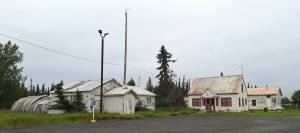 Photo by Clark Fair
This 2025 image of the former grounds of the agricultural experiment station in Kenai contains no buildings left over from the Kenai Station days. The oldest building now, completed in the late 1930s, is the tallest structure in this photograph.