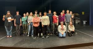 The cast of the Kenai Central High School Drama Department’s production of “The Addams Family” is pictured on Thursday, Feb. 5, 2026. The play will debut on Feb. 20 with additional showtimes into March. Photo courtesy of Travis Lawson/Kenai Central High School