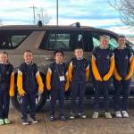 Every participant from Alaska is pictured before the Elks National Hoop Shoot semi-finals in Nampa, Idaho on March 15, 2025. (Photo provided by Amber Rouswell)